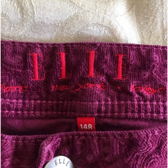 ELLE PAISLEY CORDUROY STRAIGHT LEG PANTS - Picture 4 of 10